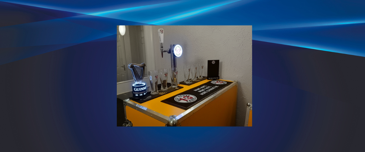 Alfred The Guiness Bar shows you how flexible flight case components can be to create interesting designs