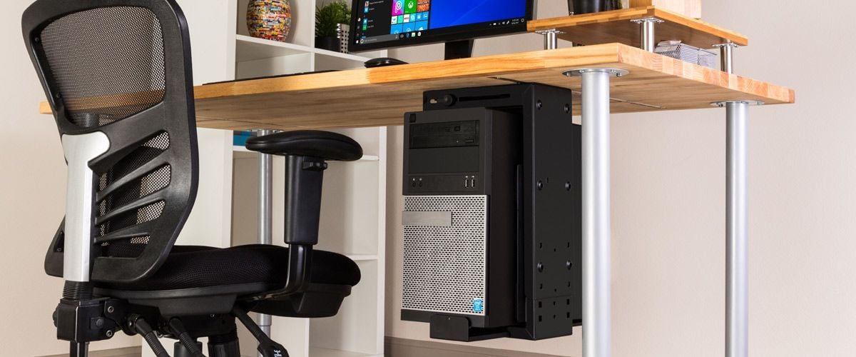 Desk mounted CPU holder
