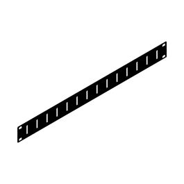 1U Black Aluminum Flat Rack Panel with Vertical Vents