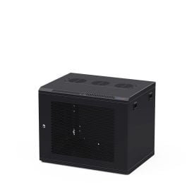 9 U Depth Rack 450mm Deep 9U Black Wall Mount Rack with 10/32 Threaded Rails and ...