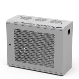 250mm Deep 9U White Wall Mount Rack with 10/32 Rails and Vented Front Door