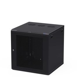 M32 Rack Back 12U Pro Series Black Wall Mount 19” Rack with 10/32 Rails & Vented Door ...