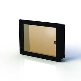 8U Black In-wall Rack Cabinet with 10/32 Threaded Rack Rail | Penn Elcom