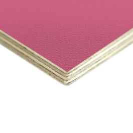 6.5mm High Quality Birch Wood Panels with Pink Textured PVC Laminate ...