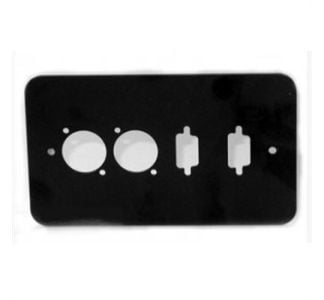 Double Gang Box Black Front Panel for 2 x D-Series and 2 x D-Sub 9 Connectors