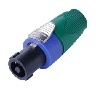SpeakON SPX 4 Pole Plug Cable 1/4" - 9/16" Green Bush NL4FX-5