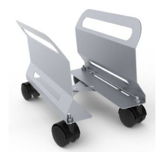 Adjustable Silver PC Trolley with Swivel/Braked Castors