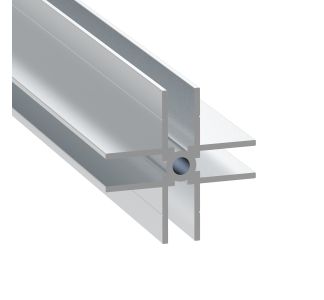 7mm 4-Way Divider Extrusion - 4m Long