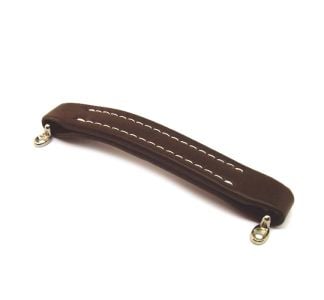 218mm Brown Leather Look Handle with White Stitching