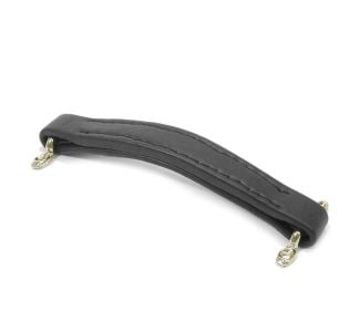 218mm Black Leather Look Handle with Black Stitching
