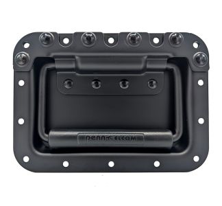 Large Black Shallow Recessed Handle with Extended Grip