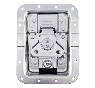 Large Recessed MOL5 Latch with Padlock Brackets and Key Lock in Deep Dish with 27mm Offset