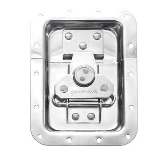 Large Stainless Steel Recessed Latch in Deep Dish