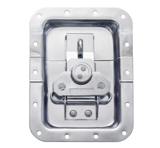 Large Recessed Latch with Padlock Hasp in Shallow Dish with 27mm Offset