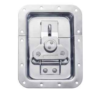 Large Recessed Latch with Padlock Hasp in Deep Dish