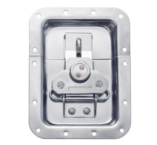 Large Recessed Latch with Padlock Hasp in Deep Dish