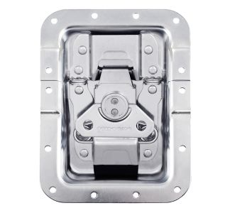 Large Recessed MOL4 Latch with Padlock Brackets in Shallow Dish with 27mm Offset