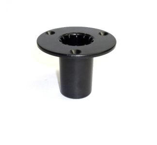 3 1/8" High Black Die-Cast Zinc Top Hat for 1 1/12" Poles