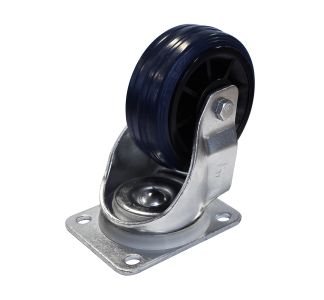 100mm Swivel Castor with Soft Rubber Blue Wheel