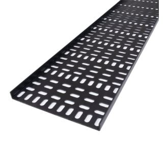 79" x 7 1/16" Black Plastic Cable Tray