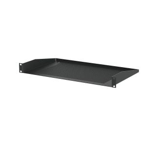 1U Black Vented Rack Shelf - 10 5/8" Deep