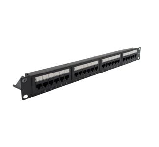 1U Rack Panel with ID Strip Pre-Loaded with 24 x CAT 6 Connectors