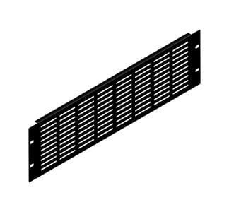 3U Black Flanged Rack Panel with Horizontal Vents