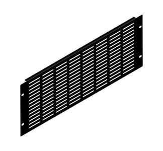 4U Black Flanged Rack Panel with Horizontal Vents