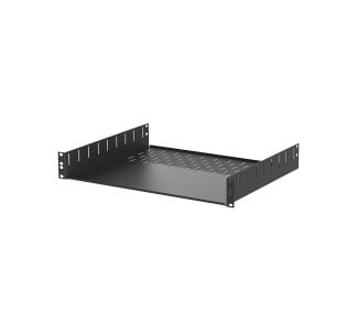 1.5U Black Clamping Rack Shelf - 367mm Deep