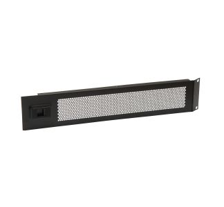 2U Hinged Vented Rack Panel with Slam Lock for 3mm Rails