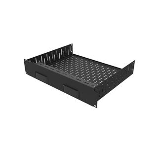 2U Vented Rack Shelf & Magnetic Faceplate For 2 x Apple TV