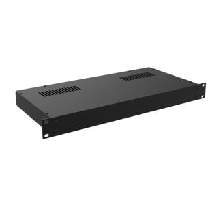 1U Black 220mm Deep Rack Box with a Black Aluminium Front Panel