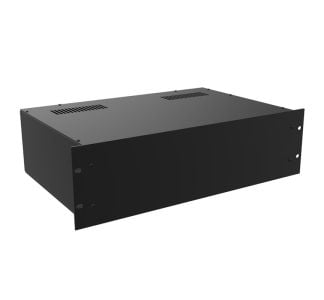 3U Black 220mm Deep Rack Box with a Black Aluminium Front Panel