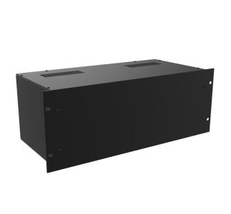 4U Black 220mm Deep Rack Box with a Black Aluminium Front Panel