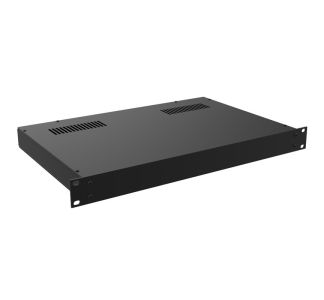 1U Black 300mm Deep Rack Box with a Black Aluminium Front Panel