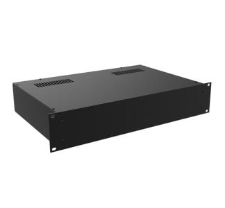 2U Black 300mm Deep Rack Box with a Black Aluminium Front Panel