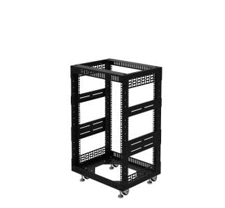 15U Open Tower System with Square Hole Rails – 15 3/4" Deep