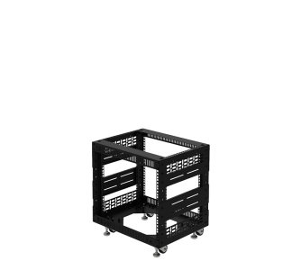 8U Open Tower System with Square Hole Rails – 15 3/4" Deep