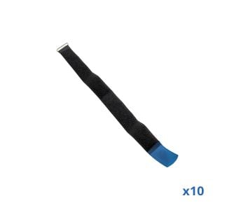 Pack of 10 x 457.2mm x 25.4mm Black Nylon Cable Tie with Blue Tip
