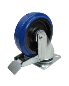 127mm Braked Swivel Castor with Blue Wheel