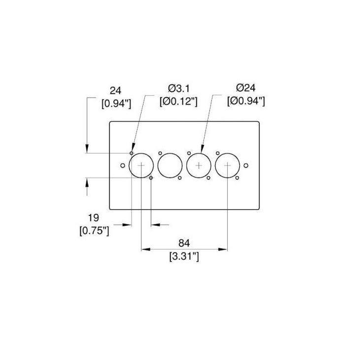 Double Gang Box Black Front Panel for 4 x D-Series Connectors