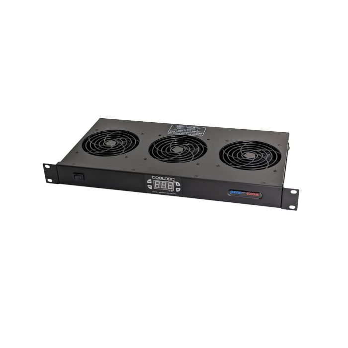 1U Thermostatically Controlled Quiet Rack Fan Tray (Celsius