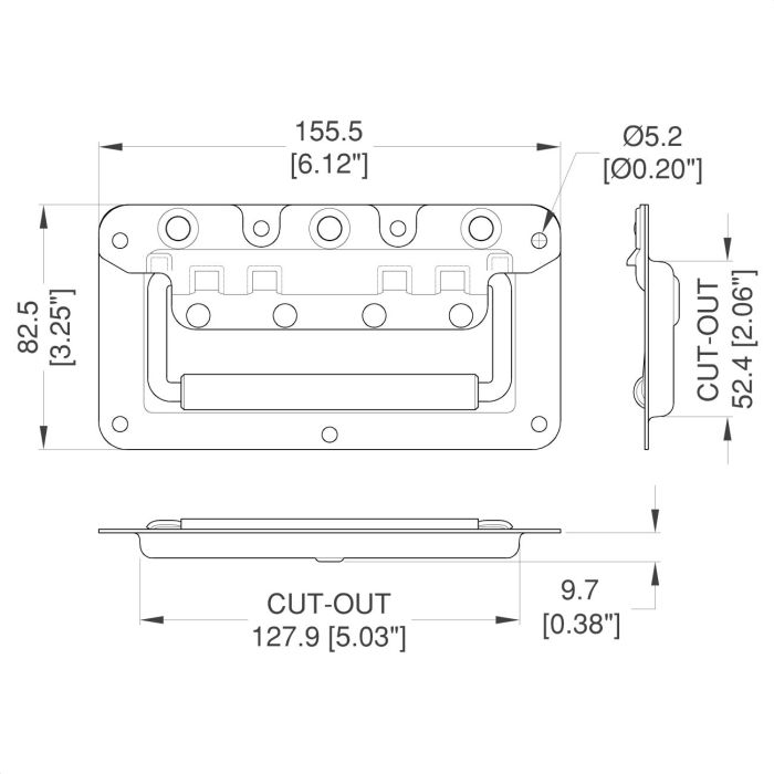 Slim Lid Recessed Handles with Rivet Protection_H7148 Series Slim Lid Recessed Handles with Rivet Protection_H7148 Series
