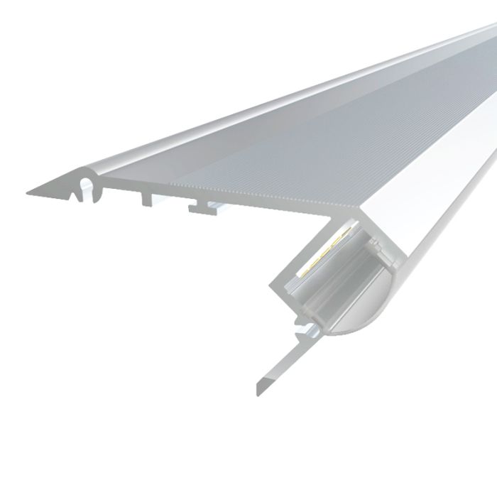 2m 54x28mm Stair Nose Aluminium Profile Kit for up to 12mm Led strips 2000mm long stair nose aluminium extrusion ledal02 ledal02 ledal02m2