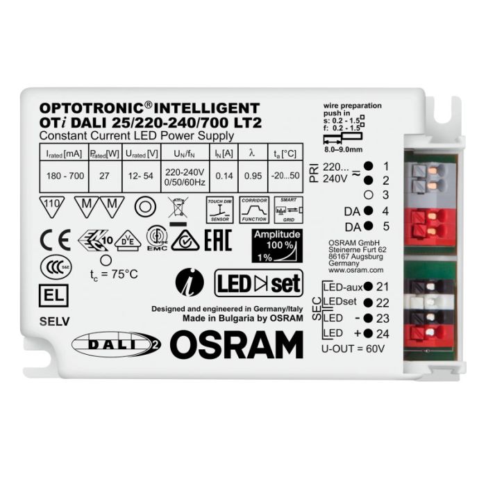 Led Driver Ot Dali 25/220-240/700 Lt2 4052899488144 | Penn Elcom