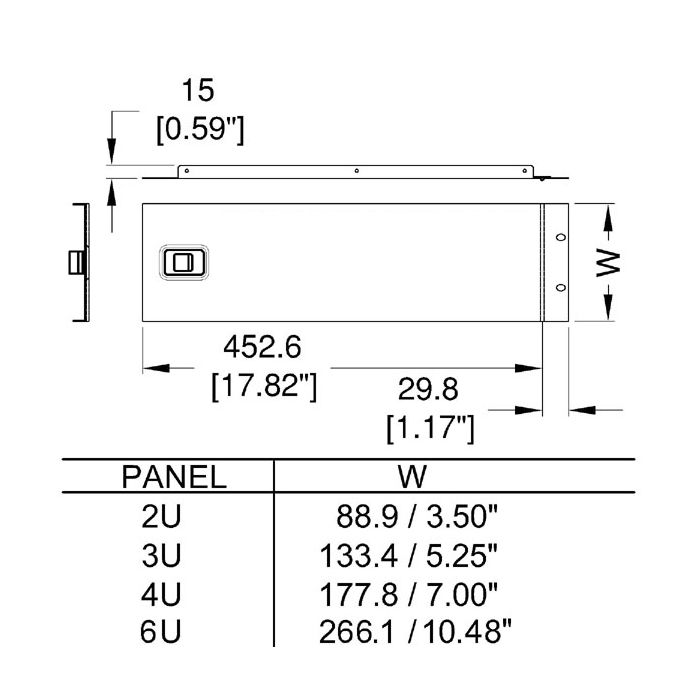 2U Hinged Rack Panel with Slam Lock | Penn Elcom