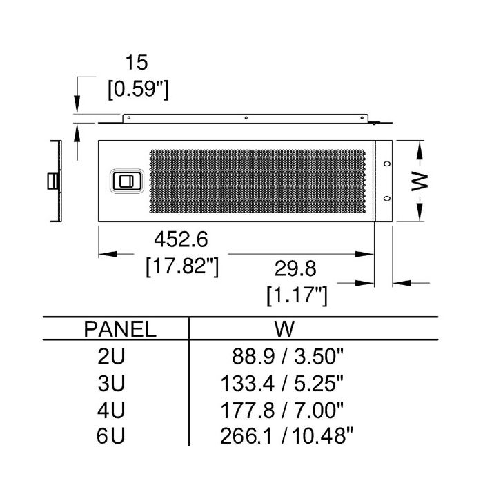 2U Hinged Vented Rack Panel with Slam Lock | Penn Elcom
