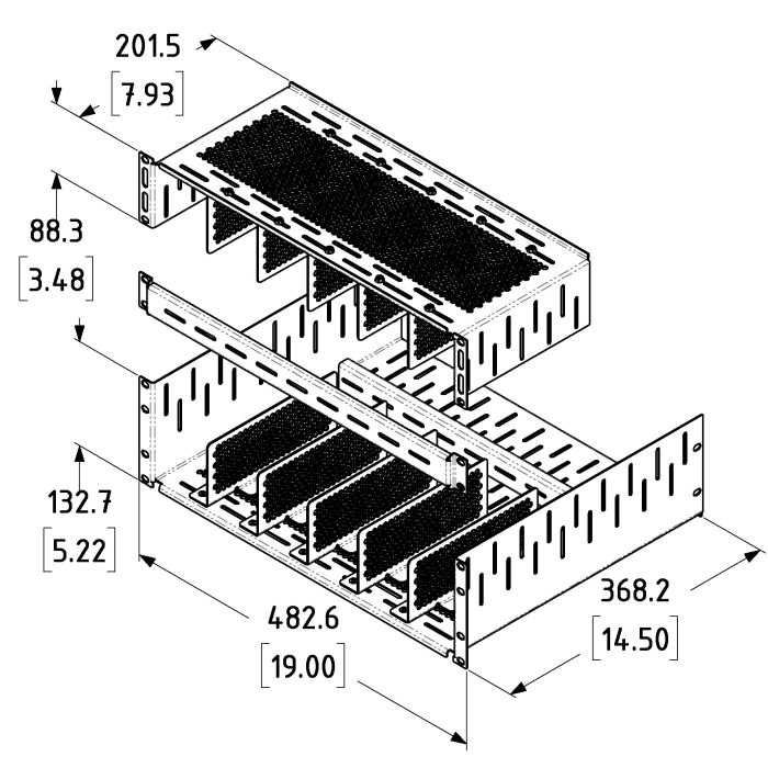 2U Upper Divider Clamp Shelf for Rack Shelf with Divider System