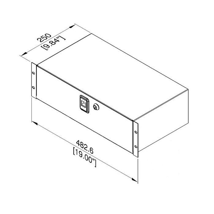 2U Lockable Rack Box with Hinged Door | Penn Elcom