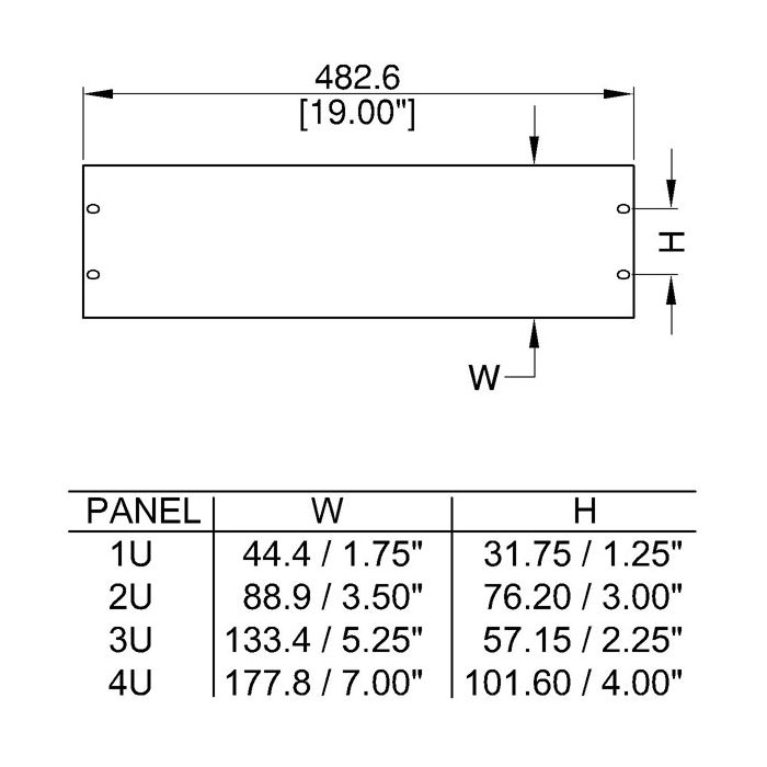 Plaque acier ventillée 19 pouces 4U épaisseur 1,5mm - PENN ELCOM